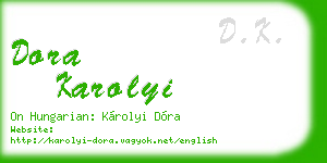 dora karolyi business card